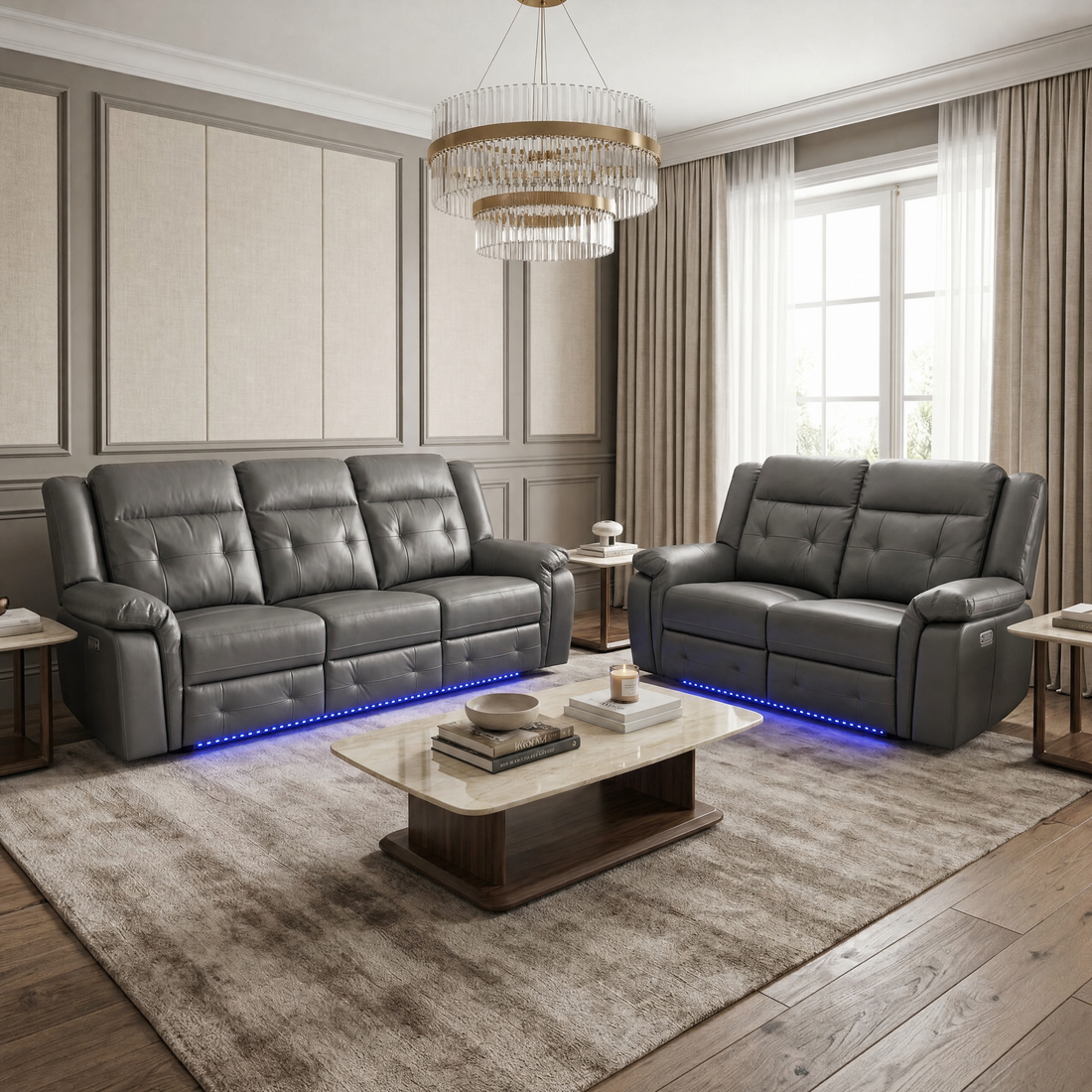 Electric recliner sofa set